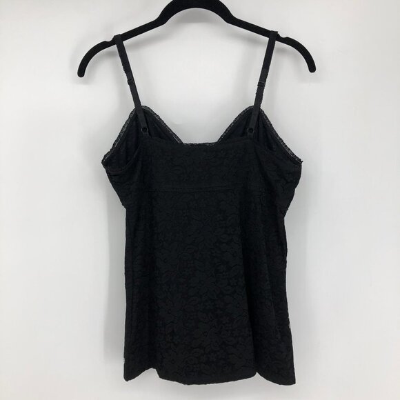 Guess Black Floral Lace camisole V Neck Spaghetti  Strap M - Picture 2 of 15